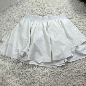 Lululemon Court Rival Perforated High-Rise Skirt *Long White